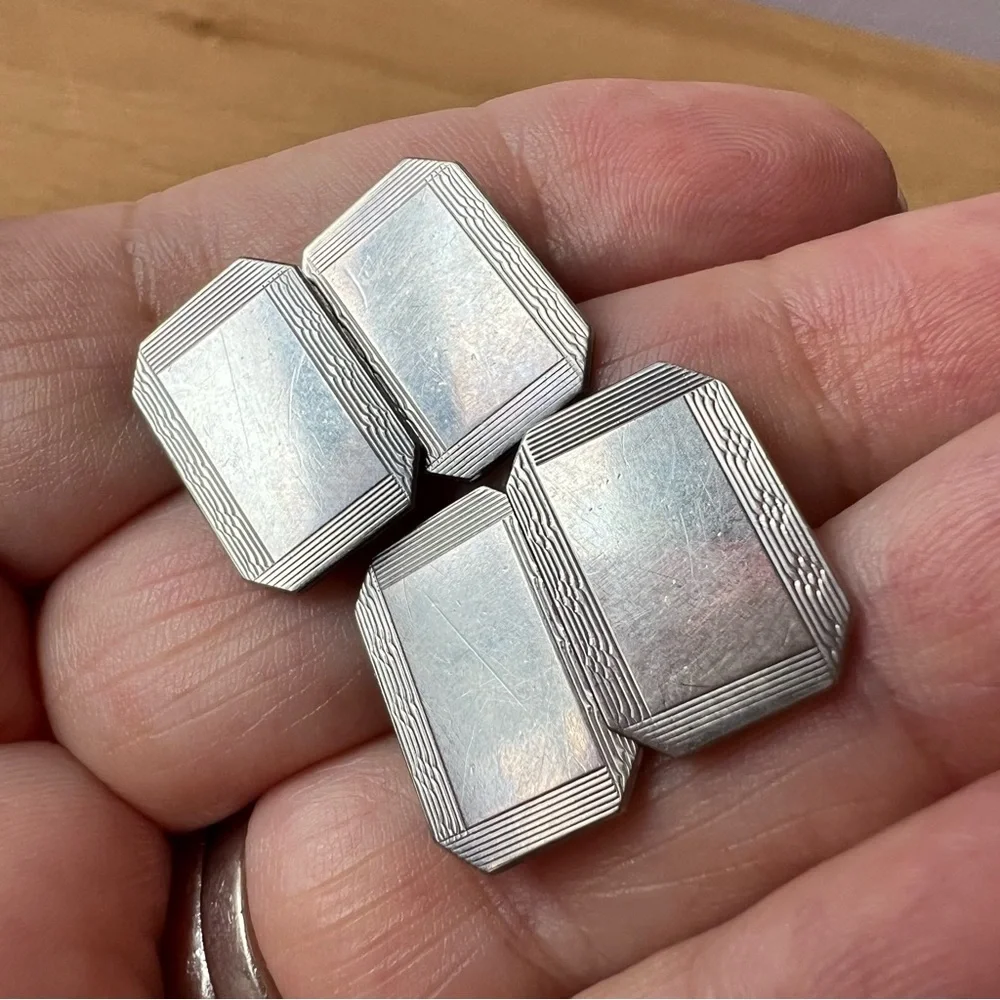 HENRY GRIFFITH & SONS ANTIQUE ENGLISH STERLING SILVER CUFFLINKS HALLMARKED